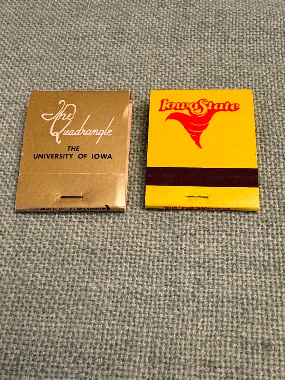 Vintage University of Iowa & Iowa State Matchbooks - Gold & Yellow